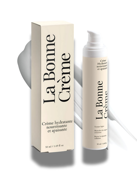 Crème hydratante nourrissante et apaisante La Bonne Crème, soin visage idéal pour peaux sensibles.